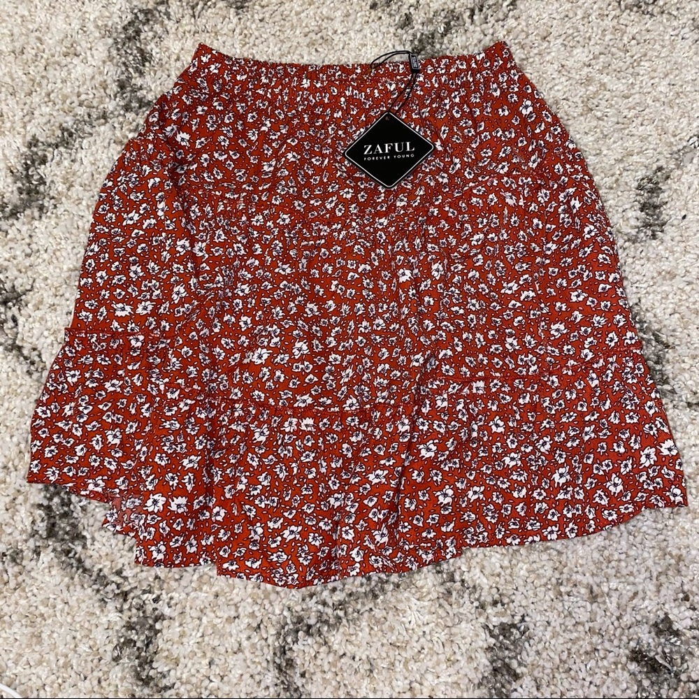 burnt orange skirt